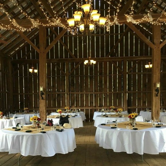 108" Round White Tablecloth - Banquet or Wedding - Picture 1 of 1